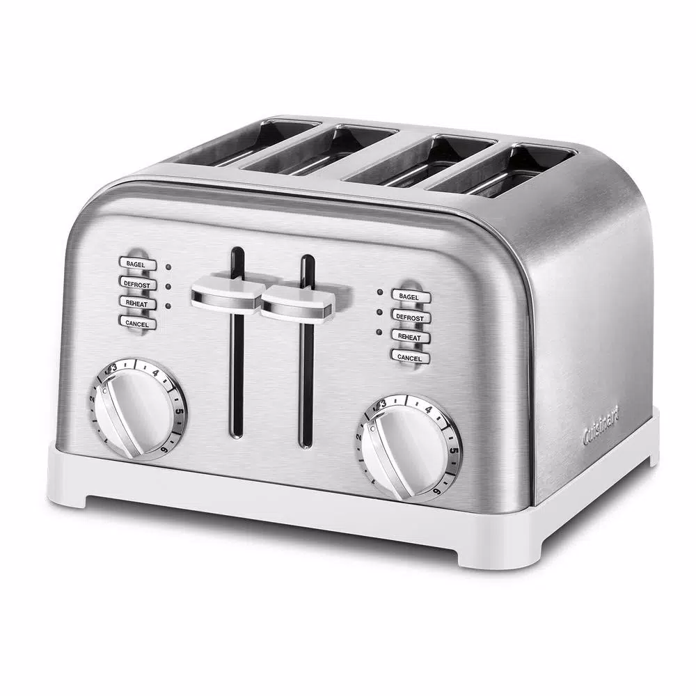 Toasters Cuisinart Classic Series 4-Slice White Wide Slot Toaster With Crumb Tray 5 Toasters Cuisinart Classic Series 4-Slice White Wide Slot Toaster With Crumb Tray - Image 3