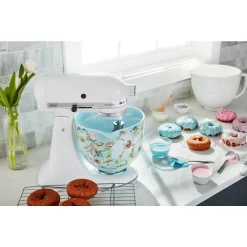 Mixers KitchenAid 5 Qt. White Gardenia Patterned Ceramic Bowl 7 Mixers KitchenAid 5 Qt. White Gardenia Patterned Ceramic Bowl -Dessert Makers Popular Store white gardenia kitchenaid mixer attachments ksm2cb5pwg 4f 1000