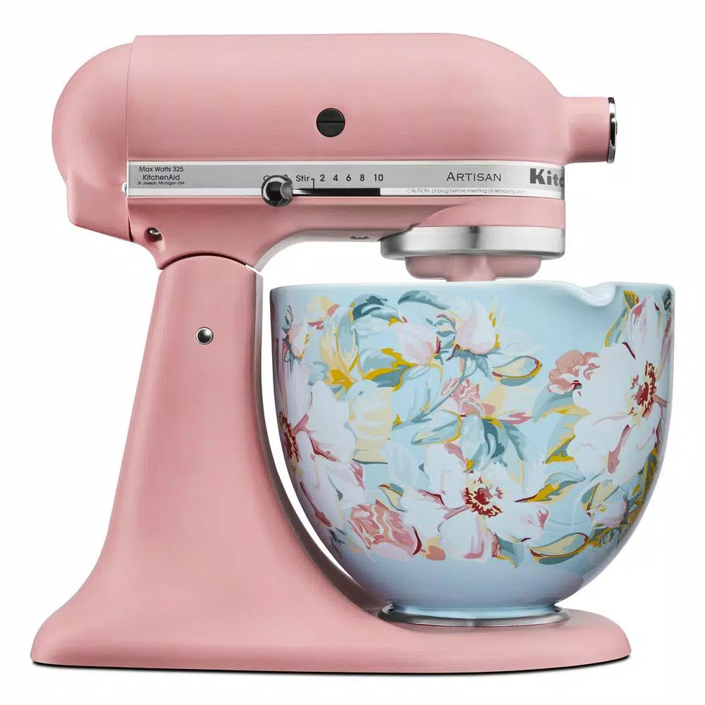 Mixers KitchenAid 5 Qt. White Gardenia Patterned Ceramic Bowl 4 Mixers KitchenAid 5 Qt. White Gardenia Patterned Ceramic Bowl - Image 2