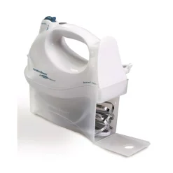 Mixers Hamilton Beach 6-Speed White Hand Mixer With Snap On Case