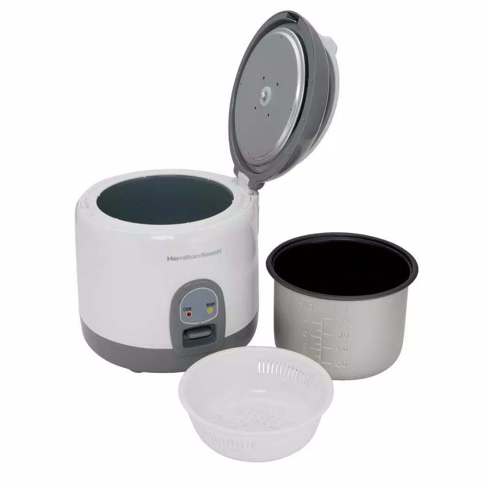Cookers Hamilton Beach 8-Cup White Rice Cooker And Warmer With Non-Stick Cooking Pot, Rice Paddle And Measuring Cup 7 Cookers Hamilton Beach 8-Cup White Rice Cooker And Warmer With Non-Stick Cooking Pot, Rice Paddle And Measuring Cup - Image 5