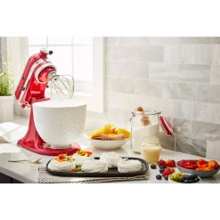 Mixers KitchenAid 5 Qt. White Mermaid Lace Textured Ceramic Bowl 9 Mixers KitchenAid 5 Qt. White Mermaid Lace Textured Ceramic Bowl -Dessert Makers Popular Store white mermaid lace kitchenaid mixer attachments ksm2cb5twm 1f 1000