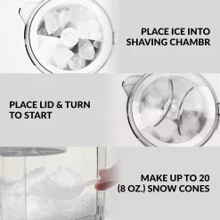 Dessert Makers Nostalgia 160 Oz. Snow Cone Maker In White With Reusable Cones 10 Dessert Makers Nostalgia 160 Oz. Snow Cone Maker In White With Reusable Cones -Dessert Makers Popular Store white nostalgia snow cone machines scm525wh 4f 1000