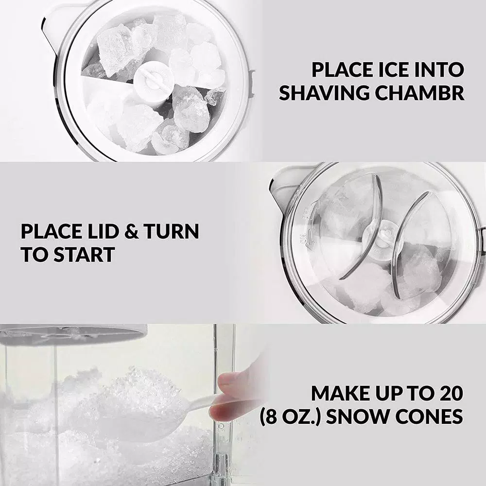 Dessert Makers Nostalgia 160 Oz. Snow Cone Maker In White With Reusable Cones 5 Dessert Makers Nostalgia 160 Oz. Snow Cone Maker In White With Reusable Cones - Image 3