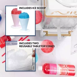 Dessert Makers Nostalgia 160 Oz. Snow Cone Maker In White With Reusable Cones 13 Dessert Makers Nostalgia 160 Oz. Snow Cone Maker In White With Reusable Cones -Dessert Makers Popular Store white nostalgia snow cone machines scm525wh fa 1000