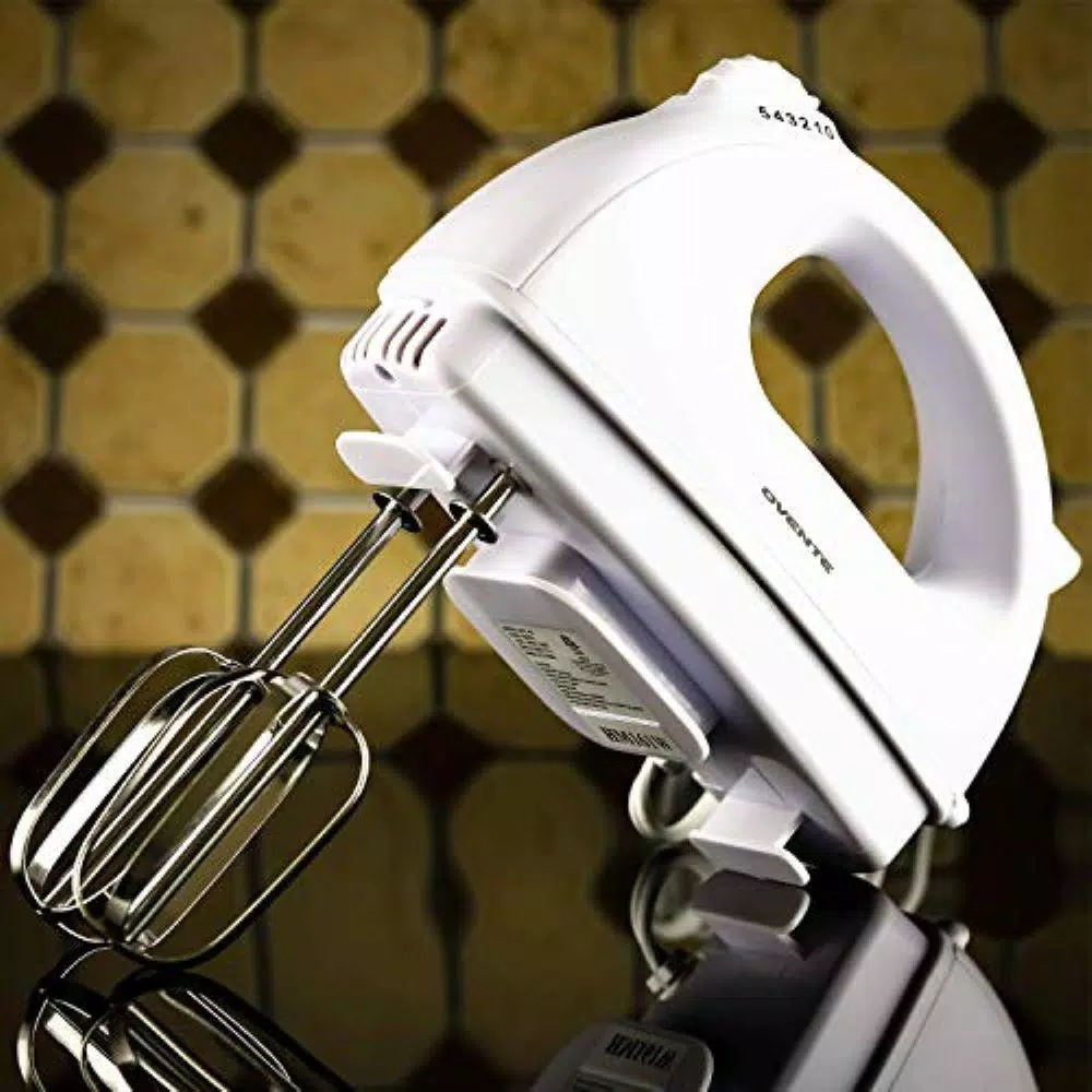 Mixers Ovente 5-Speed 150-Watt White Hand Mixer Stainless Steel Chrome Beaters And Free Snap-On Case 8 Mixers Ovente 5-Speed 150-Watt White Hand Mixer Stainless Steel Chrome Beaters And Free Snap-On Case - Image 6