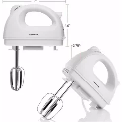 Mixers Ovente 5-Speed 150-Watt White Hand Mixer Stainless Steel Chrome Beaters And Free Snap-On Case 10 Mixers Ovente 5-Speed 150-Watt White Hand Mixer Stainless Steel Chrome Beaters And Free Snap-On Case -Dessert Makers Popular Store white ovente hand mixers hm161w 4f 1000