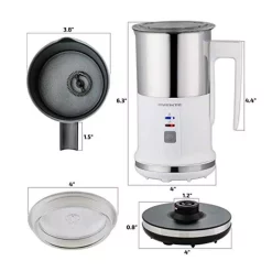 Coffee Makers Ovente 8.1 Oz. White Stainless Steel Electric Milk Frother 3 In 1-Warming, Heating And Frothing, See-Through Lid Plus Whisks 13 Coffee Makers Ovente 8.1 Oz. White Stainless Steel Electric Milk Frother 3 In 1-Warming, Heating And Frothing, See-Through Lid Plus Whisks -Dessert Makers Popular Store white ovente milk frothers fr1208w 44 1000