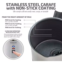 Coffee Makers Ovente 8.1 Oz. White Stainless Steel Electric Milk Frother 3 In 1-Warming, Heating And Frothing, See-Through Lid Plus Whisks 11 Coffee Makers Ovente 8.1 Oz. White Stainless Steel Electric Milk Frother 3 In 1-Warming, Heating And Frothing, See-Through Lid Plus Whisks -Dessert Makers Popular Store white ovente milk frothers fr1208w 4f 1000