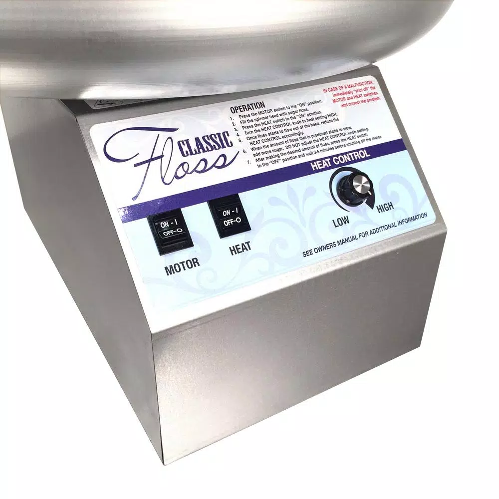 Dessert Makers Paragon Classic White Stainless Steel Cotton Candy Machine 4 Dessert Makers Paragon Classic White Stainless Steel Cotton Candy Machine - Image 2