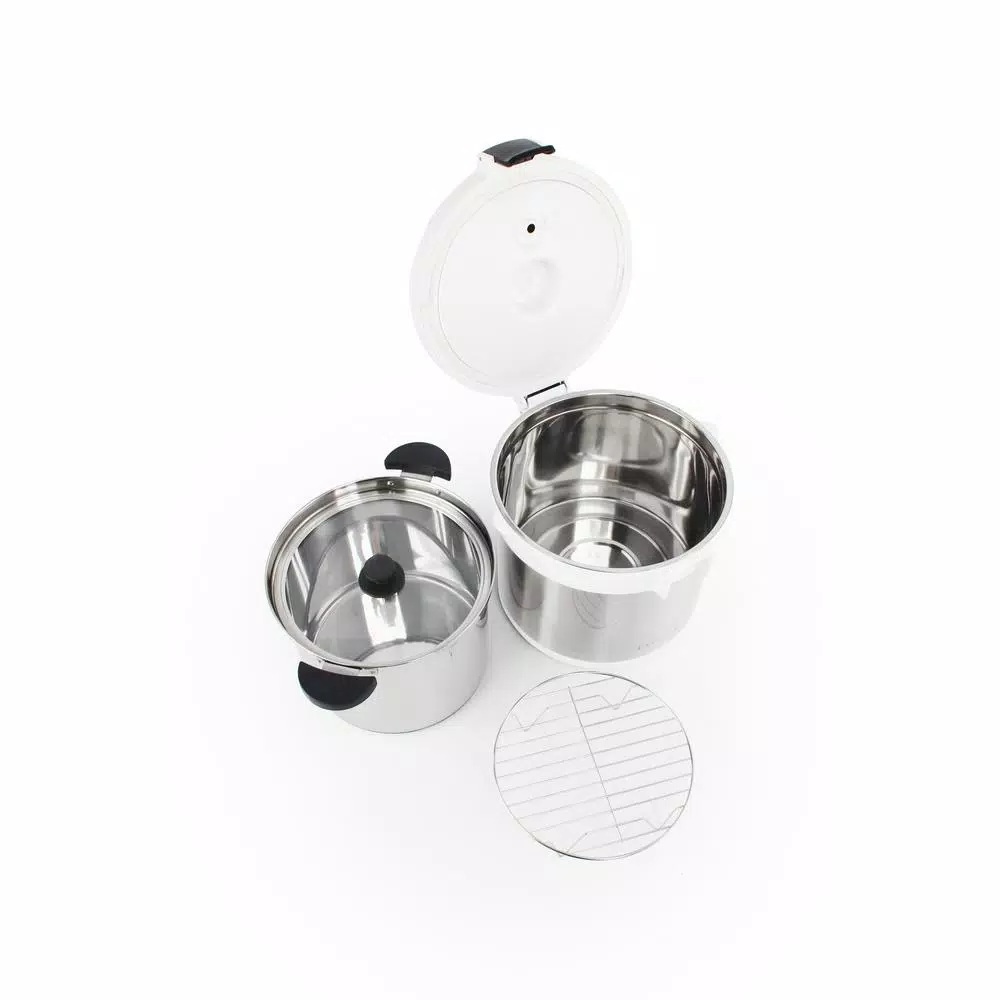 Cookers Tayama 7 Qt. Stainless Steel White Thermal Cooker/Slow Cooker 7 Cookers Tayama 7 Qt. Stainless Steel White Thermal Cooker/Slow Cooker - Image 5