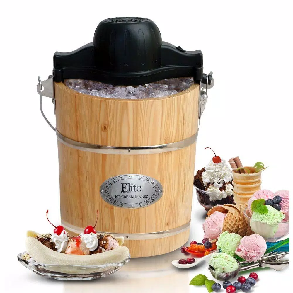 Dessert Makers Elite Gourmet 6 Qt. Old Fashioned Ice Cream Maker 4 Dessert Makers Elite Gourmet 6 Qt. Old Fashioned Ice Cream Maker - Image 2